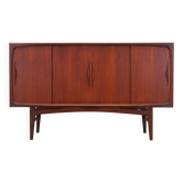 Buffet haut en teck, design danois, années 1970, fabrication : Danemark