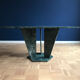 Table triangulaire en marbre d’Alpi verde années 1960