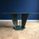 Table triangulaire en marbre d'Alpi verde années 1960