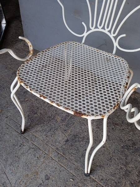 Pair of solid iron garden armchairs ep 1950