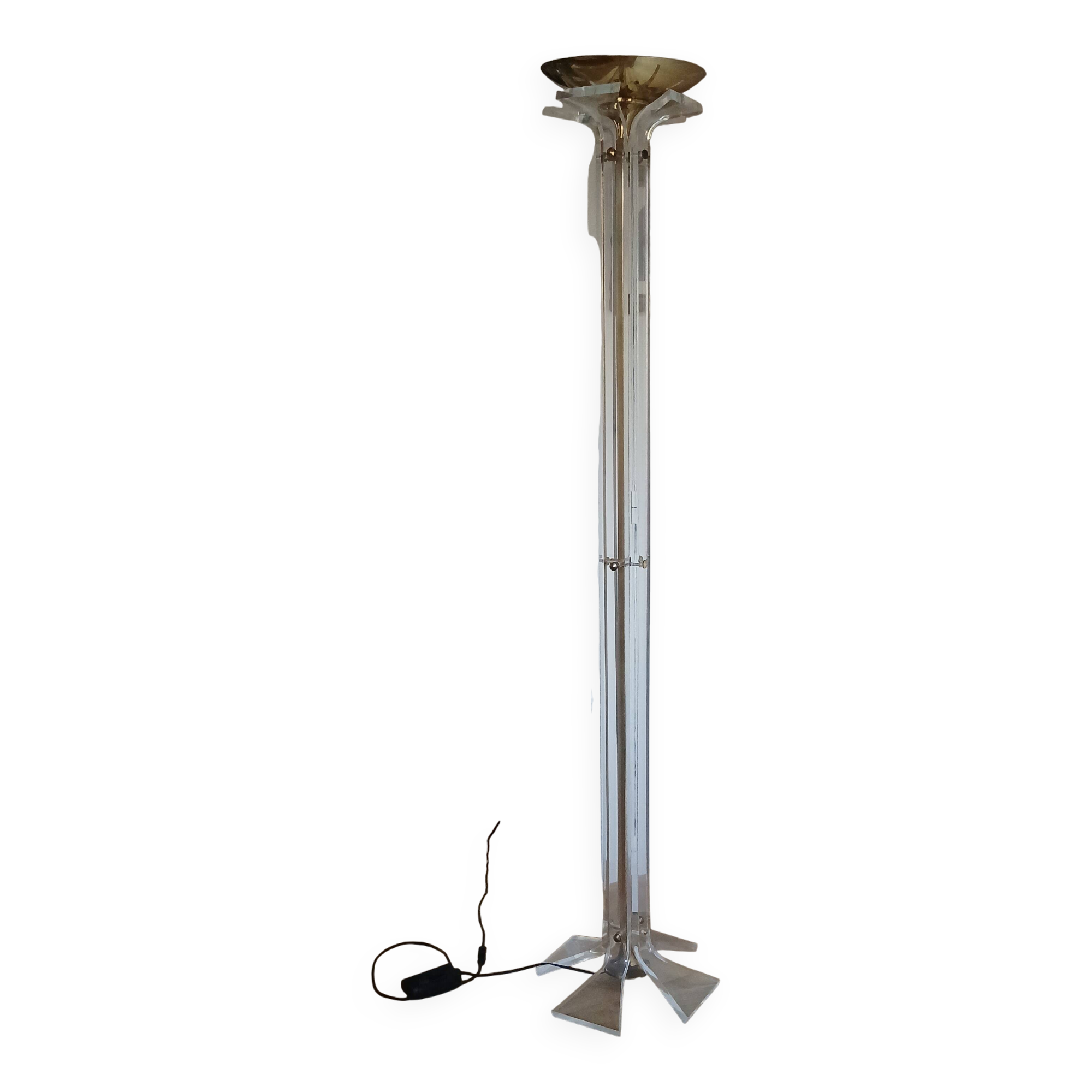 Italian design plexiglass floor lamp.