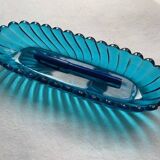 Antique Baccarat bowl in 19th century blue crystal