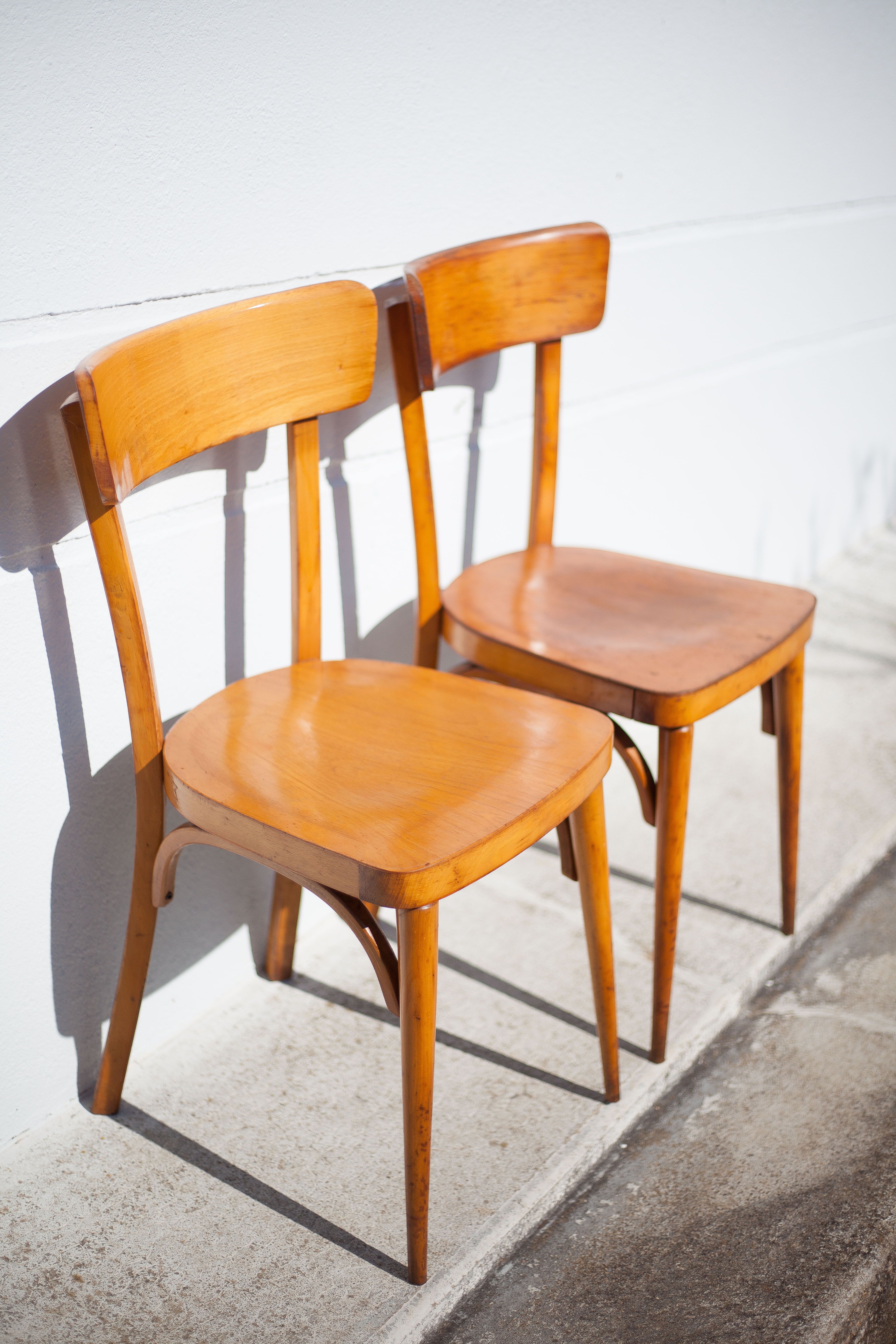 Pair of vintage wooden chairs