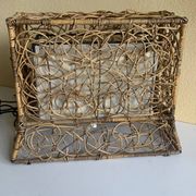Lampe de sol/table en osier vintage