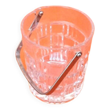 1970s Ice bucket Molded and chiseled glass Geometric decor