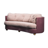 Velvet sofa and bouclé 70s vintage modern
