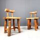 Vintage sculptural brutalist dining chairs, set of 6 - 1960s
