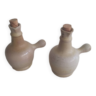 Oil and vinegar pot in stoneware