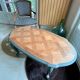 Table basse bois massif vert kaki et bois