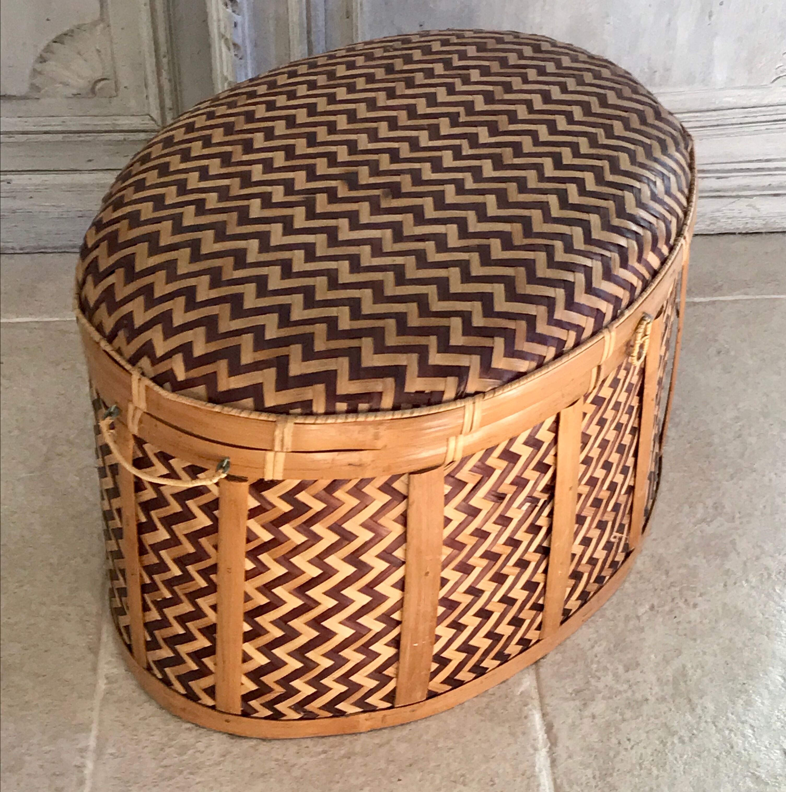 Wicker and bamboo chest
