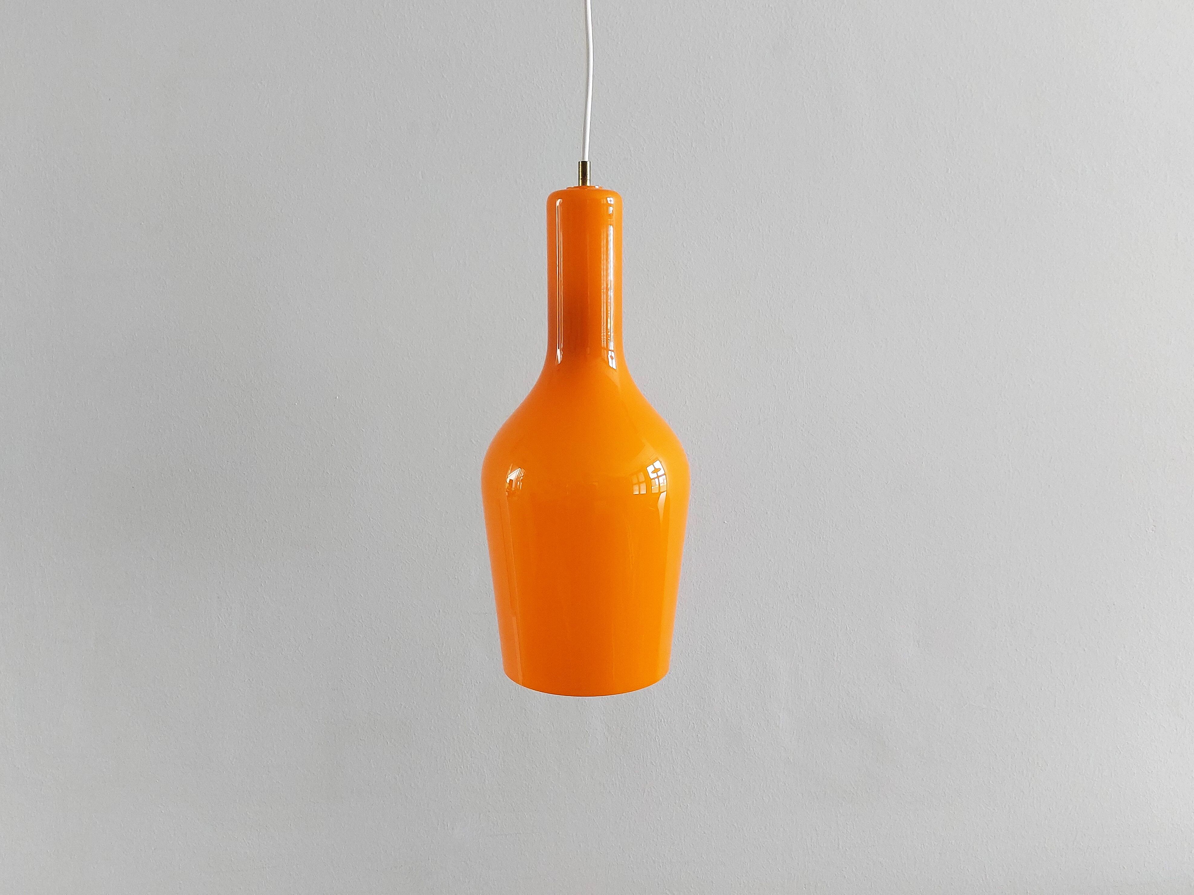Orange Murano glass pendant lamp by Gino Vistosi for Vistosi, Italy 1960's