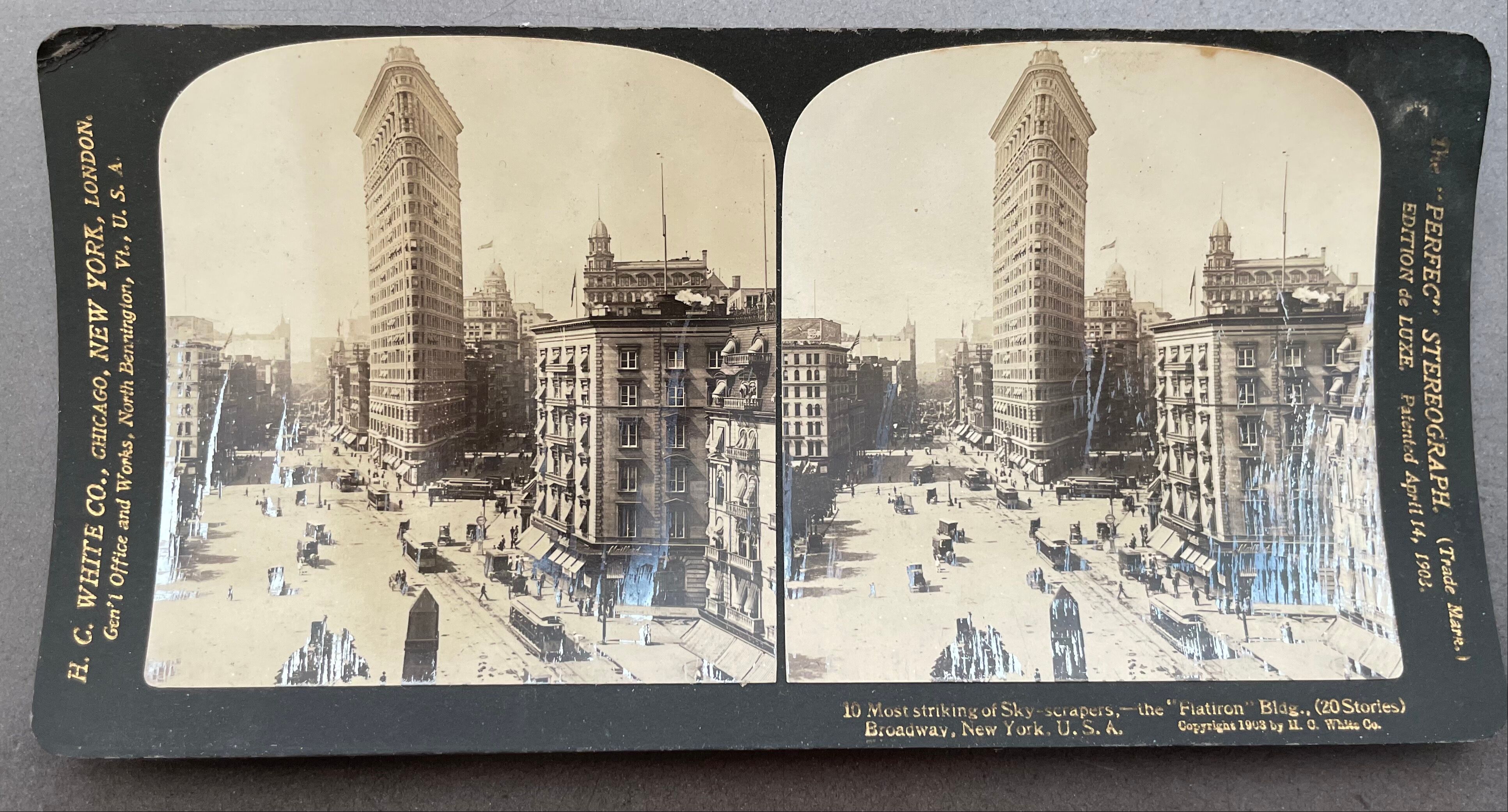 Old photography stereo, stereograph, luxury albumine 1903 New York, United States