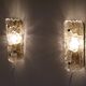 Pair of crystal and brass wall lamps by Carl Fagerlund for Orrefors