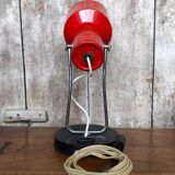 Ancienne Lampe Articulée 70’s Métal Rouge Noir & Chromé Vintage