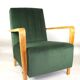 Fauteuil en velours olive, années 1970