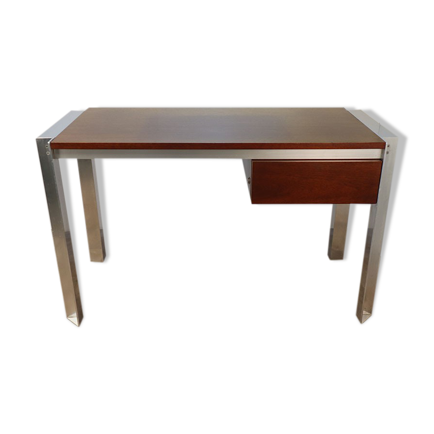 Vintage Georges Frydman desk in teak and aluminum 1970
