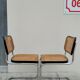 Pair of chairs by Marcel Breuer in black canework model B32 signed Italy