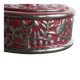 Boch Frères Keramis Rosa bowl with lid, flowers and butterflies in silver glaze.