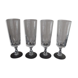 Set of 4 crystal flutes