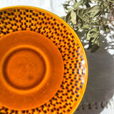 4 Vintage Caramel Earthenware Coffee Cups