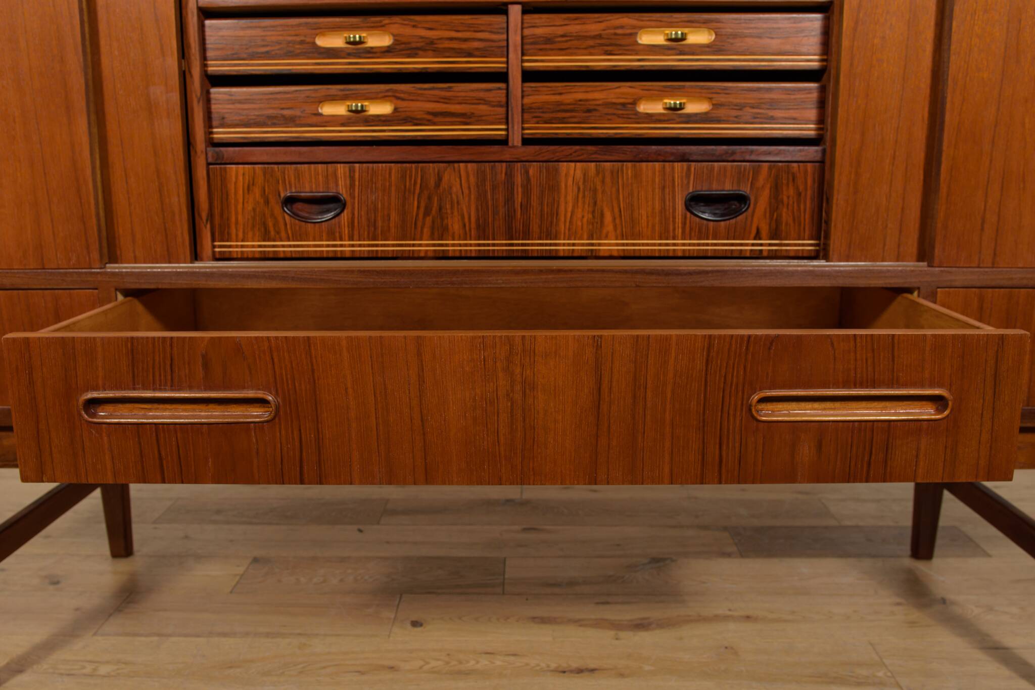 Mid-Century Teak High Sideboard, Denmark, 1960s