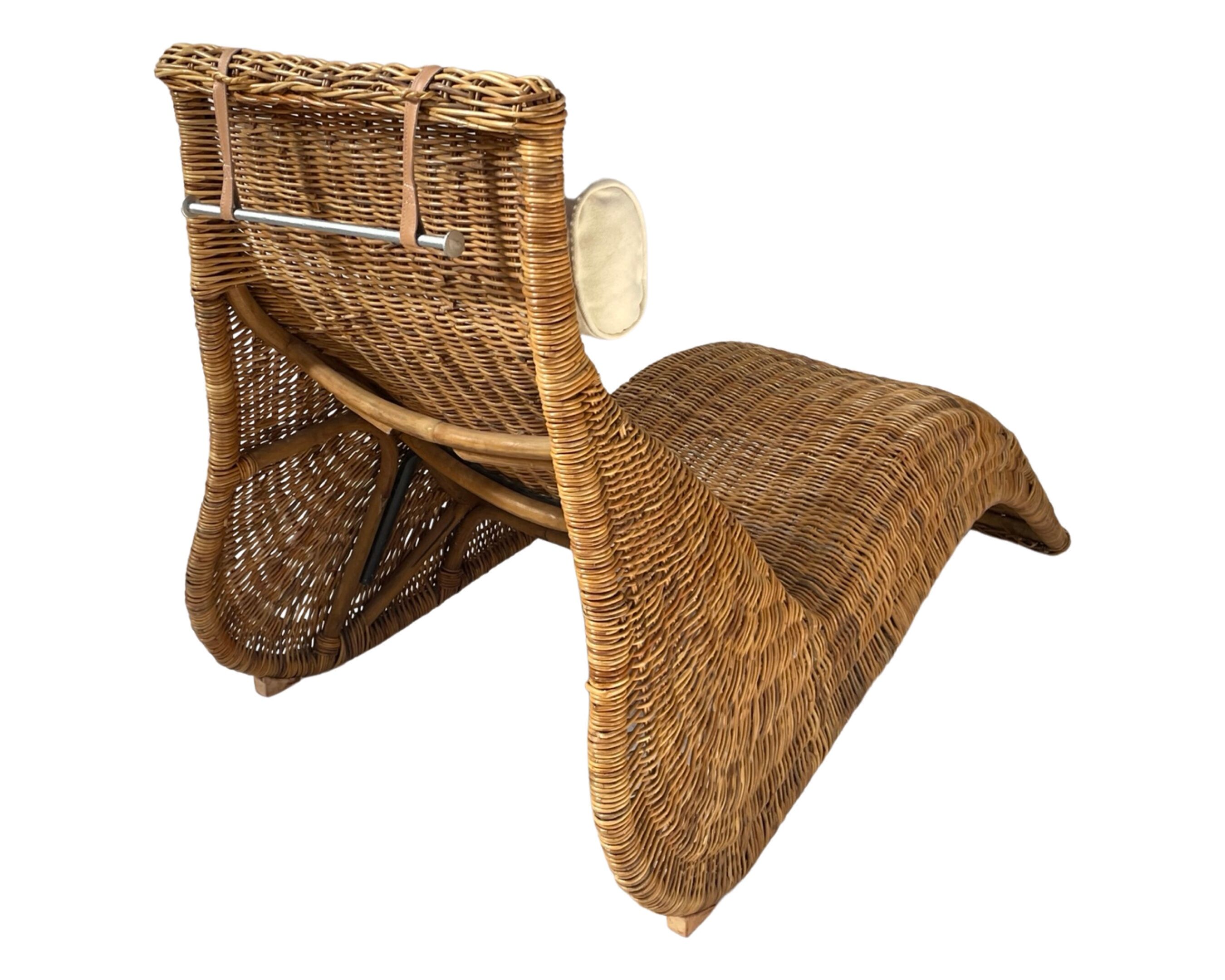 Karlskrona Rattan Wicker Chaise Lounge by Karl Malmvall for Ikea