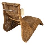 Karlskrona Rattan Wicker Chaise Lounge by Karl Malmvall for Ikea