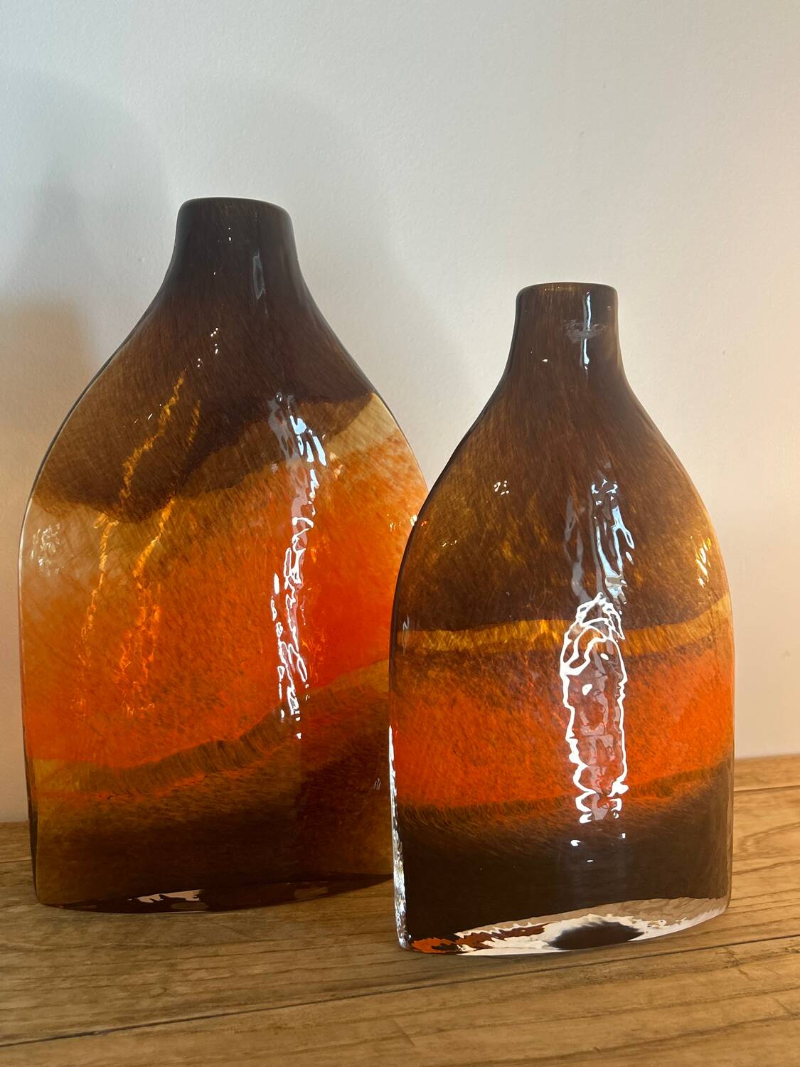 Paire de vases verre soufflé