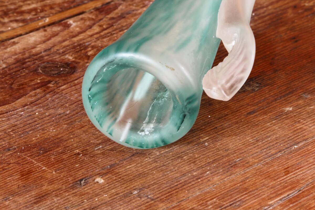 Murano blown glass vase, snake