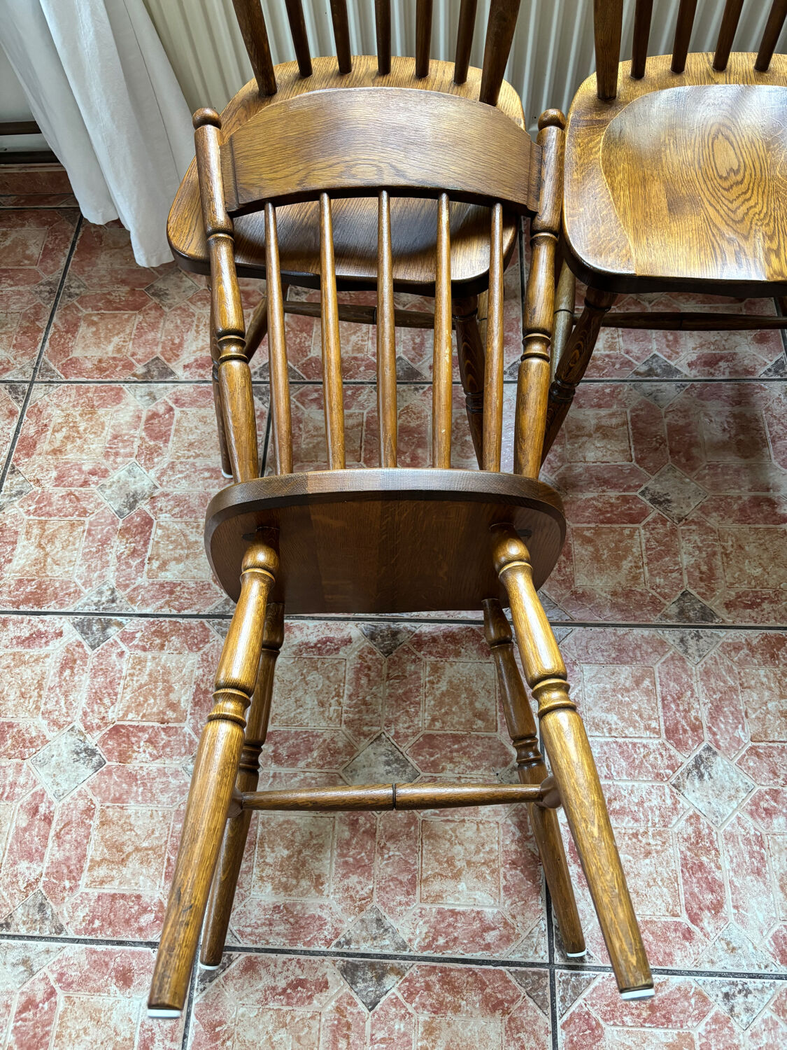 2 solid oak chairs