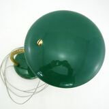 Lampe de bureau UFO en métal laqué vert et laiton