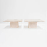 Travertine bedside tables