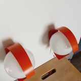 Paire d'appliques space age orange