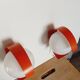 Paire d'appliques space age orange