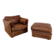 Club armchair and its ottoman 1980s
