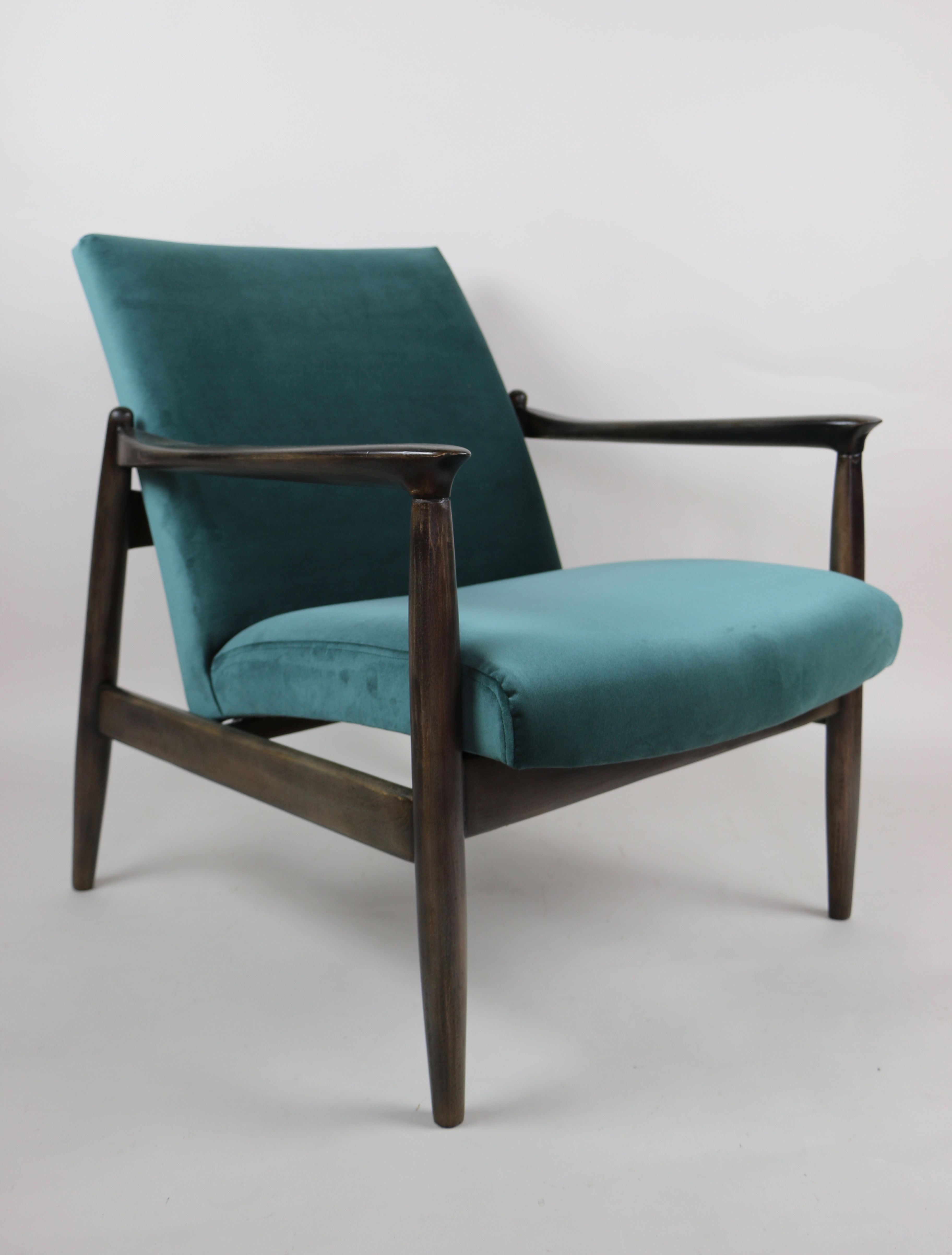 Fauteuil en velours vintage par Edmund Homa années 1970