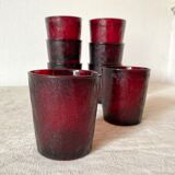 Vintage water glasses in tinted glass