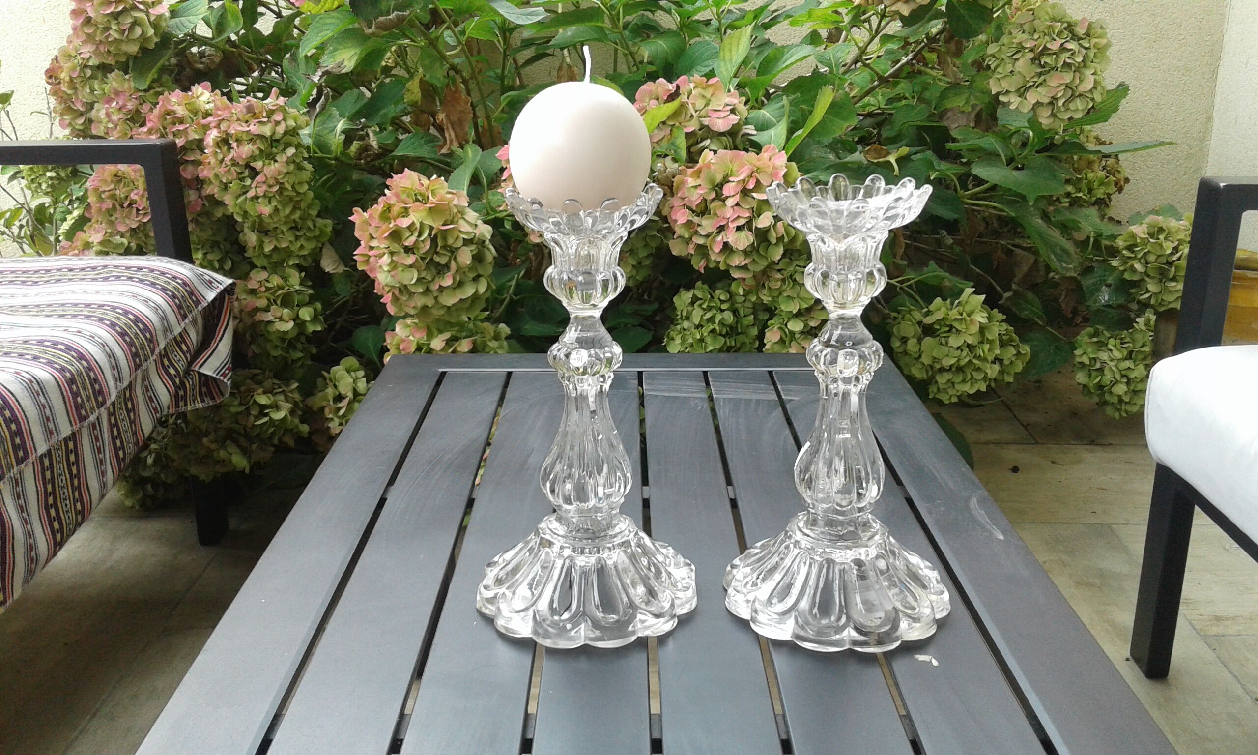 Pair of crystal candlesticks