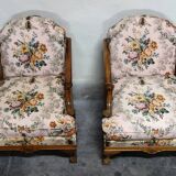 Pair of 1920s caned Chippendale armchairs