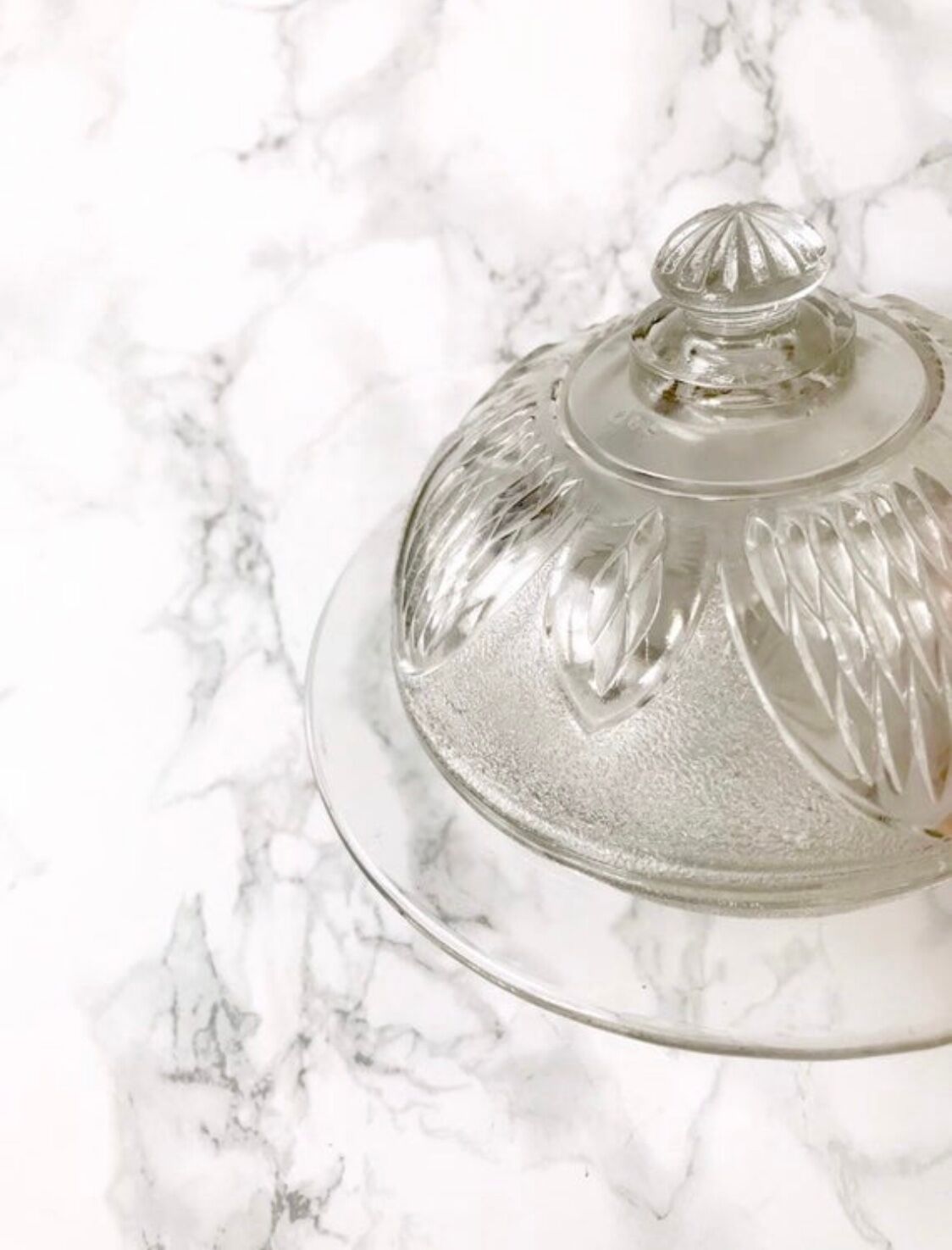 Round vintage butter dish