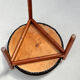 Teak and suede footstool, Hugo Frandsen, Spottrup Mobelfabrik, Denmark