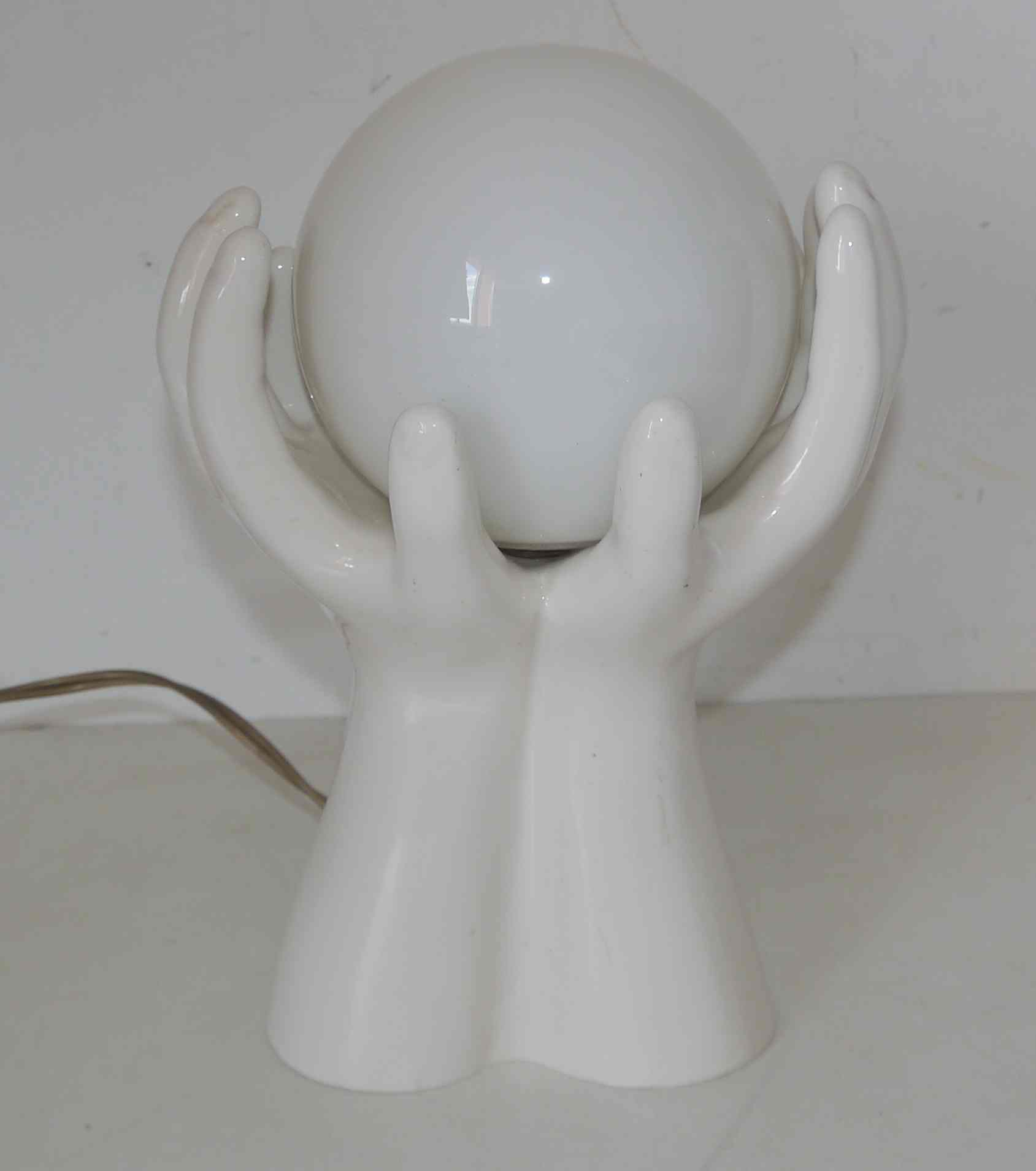 Ceramic lamp or night light "hands together" 60's