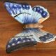 Papillon bleu à accrocher en céramique