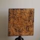 Antique square table with drop leaves made of burl wood, handcrafted in Sweden, 19th century.