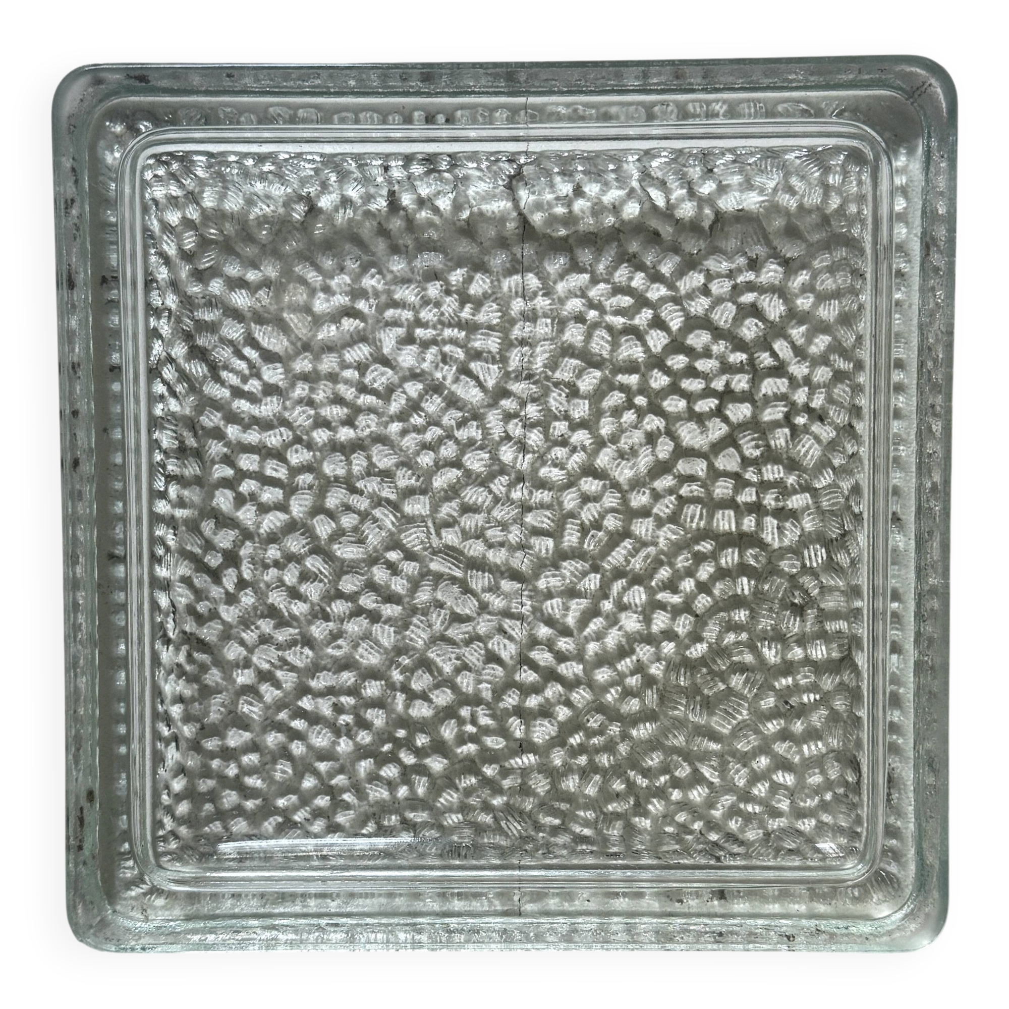 Nevada ashtray and pocket tray in tempered glass attributed to Perriand/Corbusier.