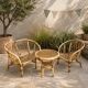 Salon de jardin enfant en rotin années 60