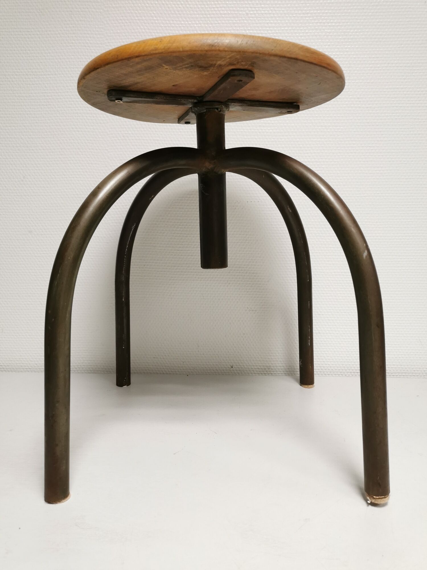 Set of 3 vintage stools of industrial style, medical office