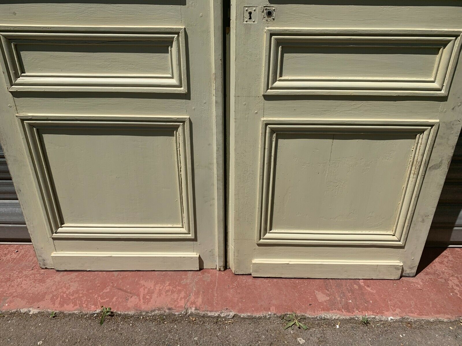 Double passage doors has four molded panels XX century