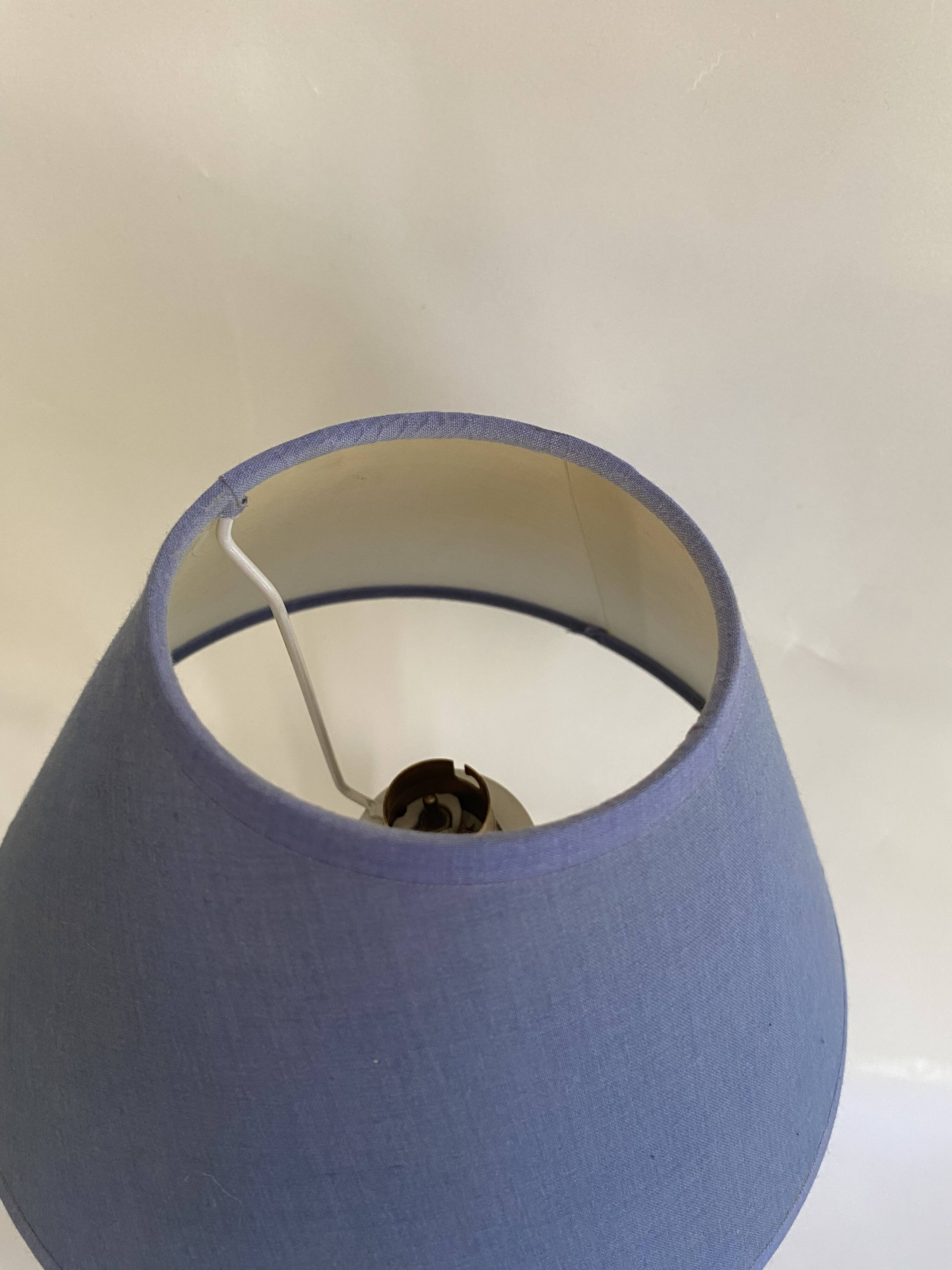Ceramic lamp, new fabric cable, cotton lampshade.