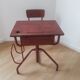 Bureau d'école vintage en bois